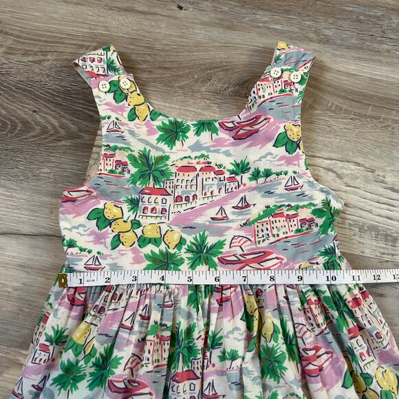 Mini Boden Lemon Village Print Sundress Adjustable Straps 5–6Y Cotton - Picture 10 of 11